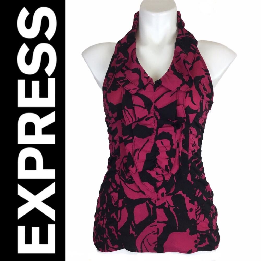 Express Ruffled Haltertop Blouse Size XS